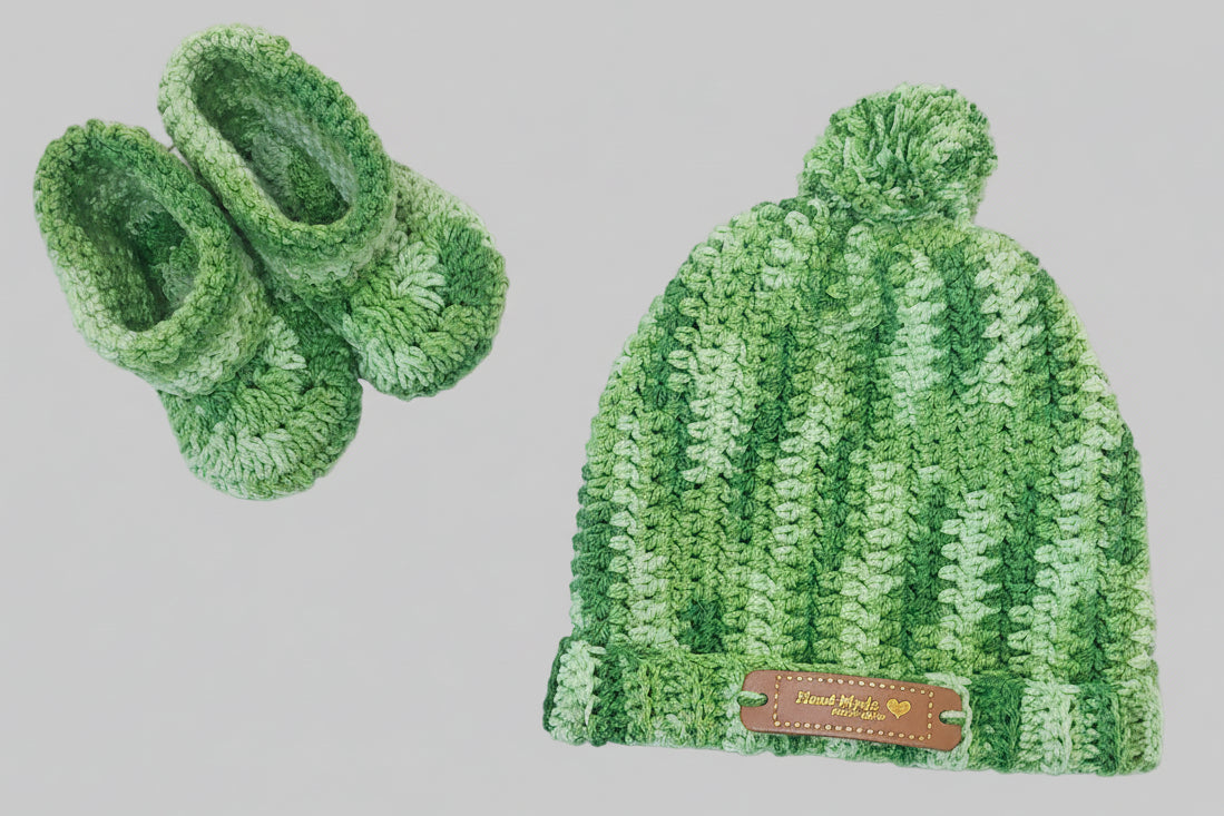 Crochet Baby Booties & Hat Set