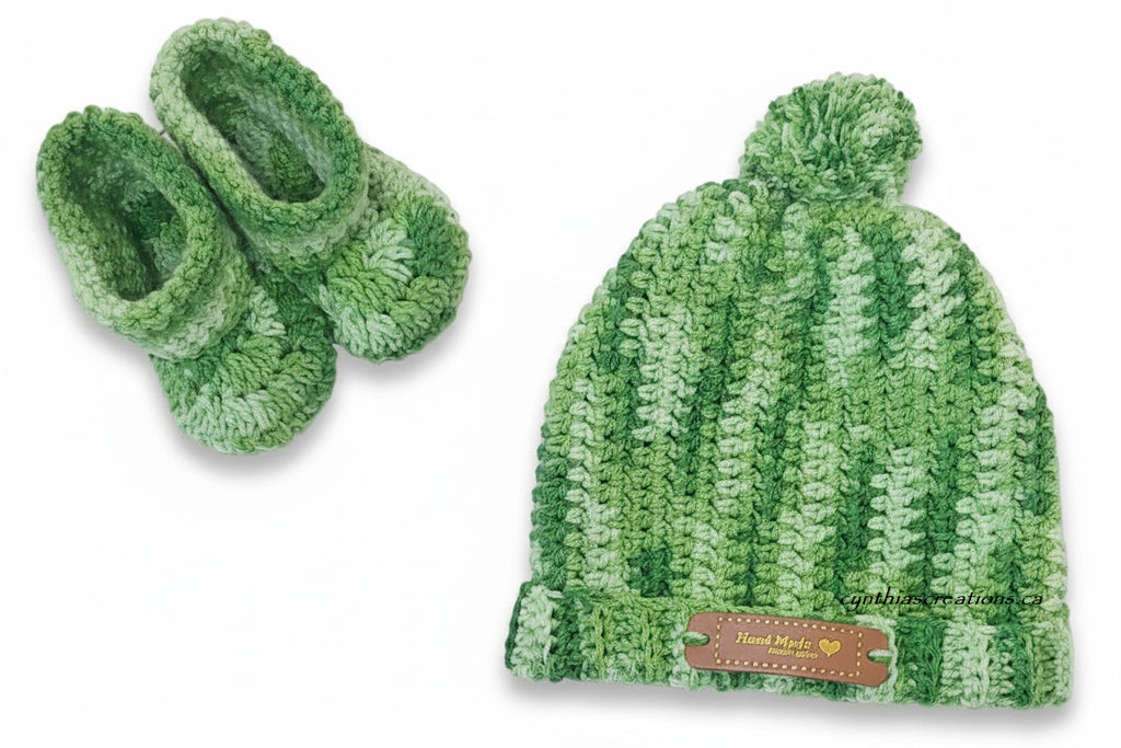 Crochet Baby Booties & Hat Set